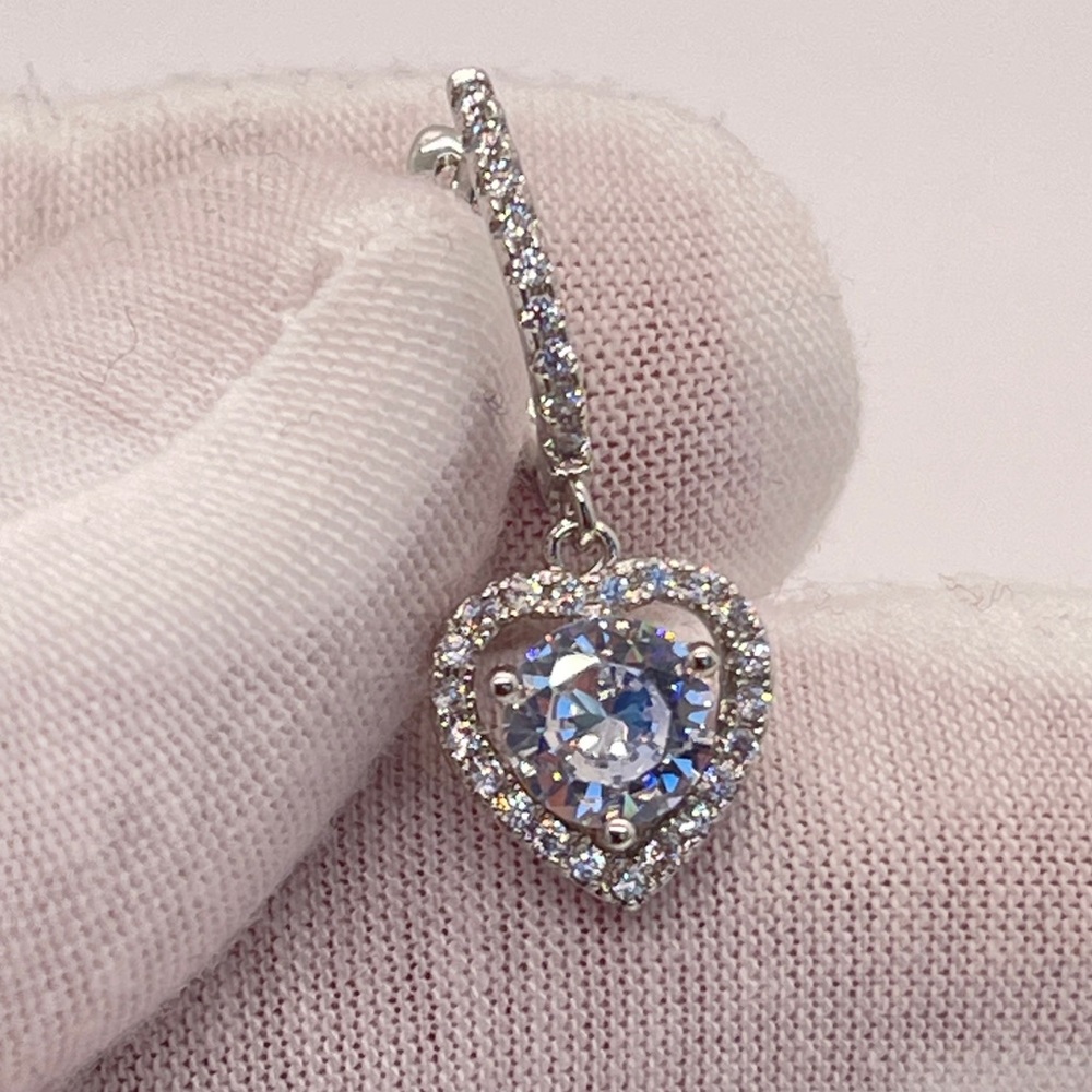 18k Gold Plated Heart Drop Earrings